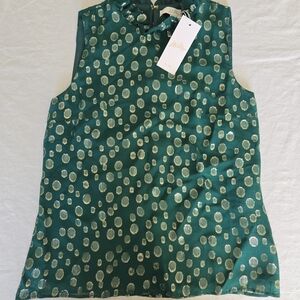 Lilly Pulitzer Green Sleeveless Blouse with Dot Pattern